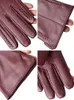 5本の指の手袋女性用シープスキングローブ冬の暖かいベルベットショートシュートタッチスクリーンドライビングカラー女性用革の手袋良い品質-2226221202