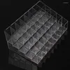 Förvaringslådor Trapezoid Clear Makeup Display 40 Gitter Lipstick Stand Case Cosmetic Organizer Holder Box Hög kvalitet