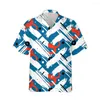 남성용 캐주얼 셔츠 Jumeast 3d Abstract 손으로 그린 ​​인쇄 하와이 셔츠 남자 짧은 슬리브하라 주쿠 느슨한 탑 스트리트웨어 5xl