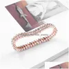 J￳ias de moda da cadeia Bracelet de linha de linha dupla de linha de pulseira de shinstone Drop entrega dhj5z