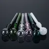 Straight Tube Pipe Pyrex Glass Oil Burner Pipes Small Spoon Hand Pipes Tobacco Heady Smoking Accessories Mutil Colors SW39 Wholesale