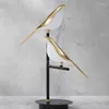 Floor Lamps The Led Desk Lamp Postmodern Electroplating Golden Bird Garden Reading Bedroom Study Living Room