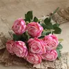 Dekorativa blommor konstgjorda flores rosblomma simulering silke falsk växt bröllop hall familj matbord trädgård vasarrangemang