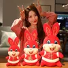 Китайский стиль Tang Suit кролик плюшевый мягкий костюм Lucky Fortune Bunny Fucked Tancot Doll Toys for Kids Рождественский новый год подарок