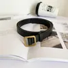 Belts PU Belt Ladies No Hole Square Buckle Versatile Jeans Black Chic Vintage Watch Strap Women's