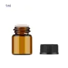 1ml 2ml 3ml 4ml Drams Amber/Clear Glass Bottles With Plastic Lid Insert Essential Oil Vials Perfume Sample Test Bottle Cosmetic