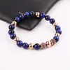 Strand Fashion 8mm Mix Natural Stone Colorful Tiger Eye Beaded CZ Pave Ball Charm Elastic Bracelet For Women Men Jewelry Gift