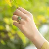 Anneaux de mariage An Yuhuan Naturel Pierre Verte Bijoux Femmes S925 Bague En Argent Sterling Cadeau Réglable Vintage