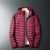 Herrvästar vinterbomberjacka Fashion Light Down Warm Hooded Coats Casual Outoutwear Thermal Slim Padded Herrkläder 221201
