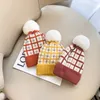 Hats Scarves Gloves Sets Winter Warm Plaid Pompom Baby Hat and Scarf Kids Thick Soft Knitted Neckerchief Accessories Children Beanie Boys Girls 221202