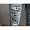 Men's Jeans Patches Detail Biker Fit Men Slim Motorcycle for Mens Vintage Distressed Denim Jean Pantscmat