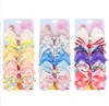 186 Colore da 5 pollici di peli Bow Girl Stampa colorato Accessori per capelli peli Accessori Rainbow Unicorn Child Unicorn Party Regalo di Natale Clipper