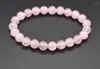 Strand Natural Pink Crystal 8mm stretch armband Dames Elegante sieraden