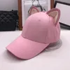 ボールキャップピュアコットン馬術帽で作られた女性と女の子のための猫の耳の野球キャップ