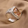 Anello in morganite da 14 mm con gioielli in argento sterling di nuovo design per gioielli da donna Anelli 2022 tendenza regalo di compleanno Natale