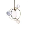 Hanger lampen planeet creatieve kroonluchter kledingwinkel woonkamer kinder slaapkamer designer model universum