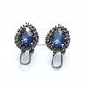 Stud Fashion Jewelry S925 Sier Aiguille Boucles d'oreilles Blue Diamond Rhinstone Water Droplets Stud Drop Delivery Dhacg