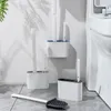 Ensemble d'accessoires de bain, brosse de toilette en Silicone TPR et bol de support avec poils suspendus au mur pour le sol