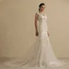 Элегантное русалочное кружевное свадебное платье 2022 для женщин -невеста Летняя вечеринка труба труба из слоновой кости свадебное платье