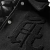 Chaquetas de hombre Chaqueta Askyurself V11 Bordado Scroll Leather Draw Stitched Baseball Suit 1 1 Chaqueta de hombre y mujer T221202