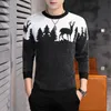 Men's Sweaters Winter Christmas Tree Deer Print Casual Or Neck Slim Pull 221202