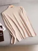 Women's Sweaters Bacis Mock Neck Pullover Autumn Winter Solid Color Outer Wear All-Match Bottom Top 221201