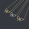 Designer bow necklace female stainless steel couple gold chain pendant single pearl luxury jewelry gift girlfriend whole with 8673231