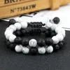 Strand 2pcs/set Natural Stone Bracelet Lava Rock Malachite Couple Distance & Bangles Handmade Women Men Yoga Jewelry