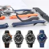 20mm 22mm Watch Strap Bands Orange Black Blue Waterproof Silicone Rubber Watchbands Bracelet Clasp Buckle For Omega Planet Ocean T258t