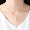 New Pearl Pendant Necklace S925 Sterling Silver Set 3A Zircon Box Chain Halsband Europeiska Fashion Women Collar CHAGE High End Jewelry Valentine's Day Gift SPC
