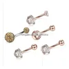 Navelklockknappringar 5st Set Set rostfritt stål Belly Dangle Ring Bell Button Navel Rings Simple Rhinestone Body Piercing Fashion DHRHZ