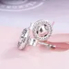 925 Sterling Silver Forever Hearts Stud Earrings Fits European Pandora Style Jewelry Fashion Earrings