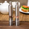 Thumb Push Pepper Mills Stainless Steel Kitchen Manual Pepper Salt Shakers Grinder Portable Outdoor BBQ Spice Sauce Grinders