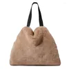 Avondtassen mode pluche oversized dames handtas ontwerper winkelen faux bont schoudertas dames winter zachte tote vrouw