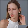 Stud 925 Sier Perle Boucles D'oreilles Stud Rétro Gland Diamant Chaîne Oreille Goutte Européenne Femmes D'affaires Robe Pull Boucle D'oreille Bijoux Accesseur Dhqhk