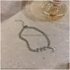 Charm Bracelets Fashion Jewelry Charms Bracelets For Women Heart Pendant Figaro Chain Bracelet Drop Delivery Dhcnz