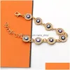 Bracelets de charme Jóias de moda Pulseiras Evil Eye Bracelets Glass Gords Rhinestone Blue Chain Drop Dat entre Dhdh5