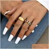Pierścienie zespołu moda złoty kolor metalowy pierścień otwartego z sześcienną cyrkonią luksusowe zaręczyny ślubne obrączki wieczne dla kobiet panie gi dhvwp