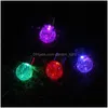 Solar Garden Lights Glass Crack Light Ip65 Hang Lamps Crackle Color Changeable Ball Outdoor Lawn Lamp Warm White Dhec8