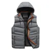 Mäns västar stor storlek 3xl7xl Autumn Winter Vest Men utomhus casual huva krage vindtät mens väst tjock varm ärmlös ytterkläder CSA 221202