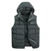 Gilet da uomo Autunno Inverno Giacca senza maniche Uomo Outdoor Casual Con cappuccio Antivento Spessa Calda Gilet imbottito Uomo Gilet Top Large Size 3XL7XL csa 221202