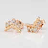 Autentisk Sterling Silver Wishbone Stud ￶rh￤nge med originall￥da f￶r Pandora CZ Diamond Wedding Jewelry Rose Gold Earrings Set f￶r Women Girls