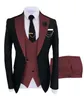 Męskie garnitury Blazers Formalny moda biznesowa 3 sztuki Mens Suit Solids Tuxedos Kurtka niebieskie złoto na ślubne pary marynarki kamizelki 221201