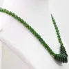 Charming Green Jades Stone Stone 6mm Redes redondas Colar de joias 18 "