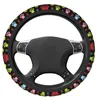 Steering Wheel Covers Colorful Paws Pattern Universal Cover For SUV Dog Soft Car Protector 15 Inch Auto Accessories