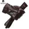 Cinq doigts gants confortables Gardez les gants chauds mâles d'hiver conception d'ondulation de mouton gants pour hommes gants de cuir masculin noir-8001y 221202