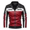 Hommes en cuir Faux hommes jaune PU veste Patchwork Biker s décontracté manteau à glissière mâle moto Slim Fit fourrure doublé vêtements d'extérieur 221202