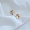 KS Brand Sweet Rose Flower Shell Stud Earrings Luxury Pearl Elegant OL Princess Cute Designer Love Ear Rings Earring Earing Necklace Jewelry