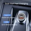 Chargeur de voiture PD en métal 50W chargeur USB de type C dans l'adaptateur de Charge rapide de voiture pour iPhone chargeurs de téléphone portable à double Port