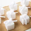 Emballage cadeau 100 pièces blanc brun boîte à bonbons en vrac avec ruban fête faveur bricolage chocolat pour mariage anniversaire 221202